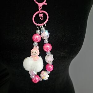 Pink and White Beaded Doll Accessory Bracelet